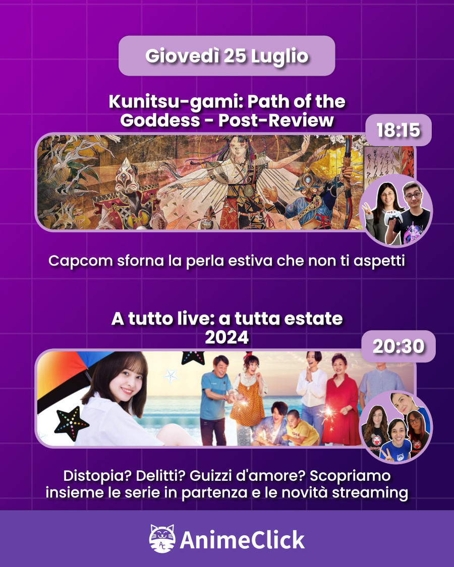 AnimeClick su Twitch: programma dal 22 al 28 luglio AnimeClick su Twitch: programma dal 22 al 28 luglio